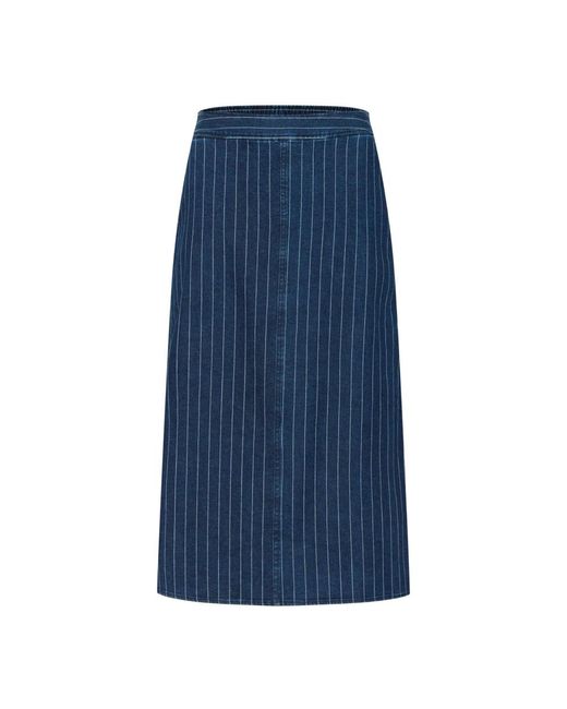 Part Two Rokken ,Blauw ,Denim Donkere Denim Pinstripe Rok in het Blue