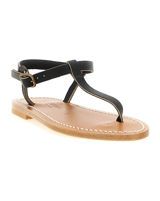 K. Jacques Brown Flat Sandals