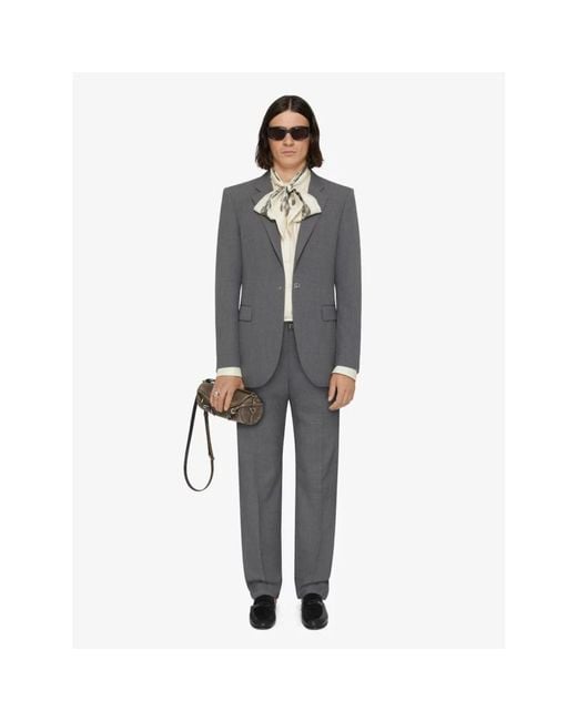 Givenchy Broeken ,Grijs ,Wol Slim-Fit Wol Maatwerk Broek in het Gray voor heren