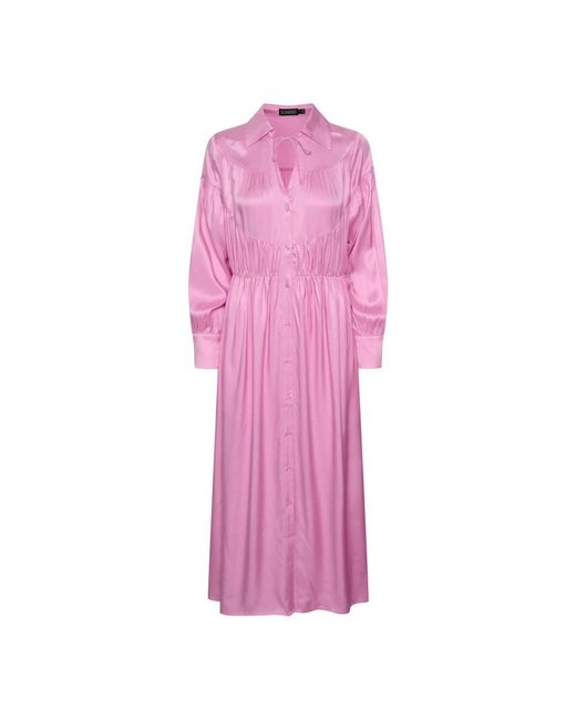 Abito femminile con maniche lunghe e scollo a v di Soaked In Luxury in Pink
