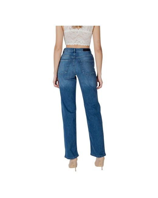 Ichi Jeans ,Blauw ,Katoen Wijde Jeans Lente/Zomer Collectie in het Blue