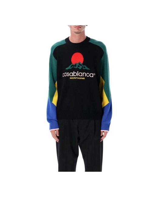 Casablanca Blue Round-Neck Knitwear for men