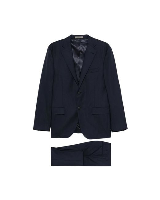 Corneliani Blue Single Breasted Suits for men