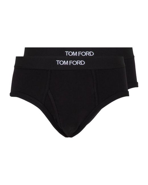 Tom Ford Schwarze 2Er-Pack Briefs Mit Logo-Bund in Black für Herren