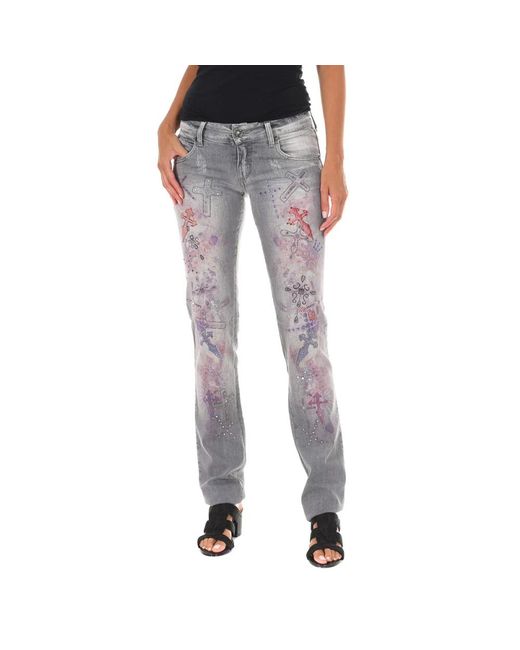 Met Rechte Jeans in het Blue