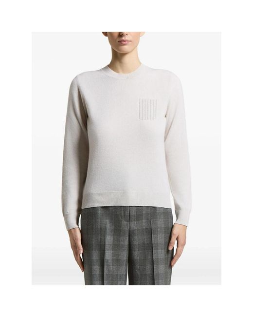 Peserico Gray Round-Neck Knitwear