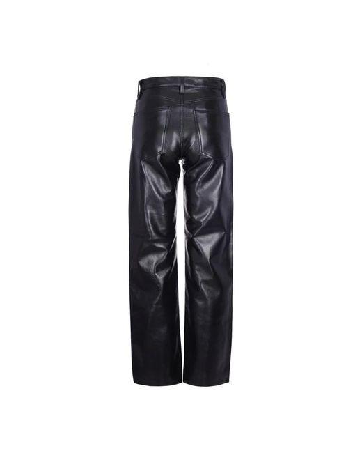 Agolde Broeken ,Zwart ,Leer Leather Broeken in het Blue
