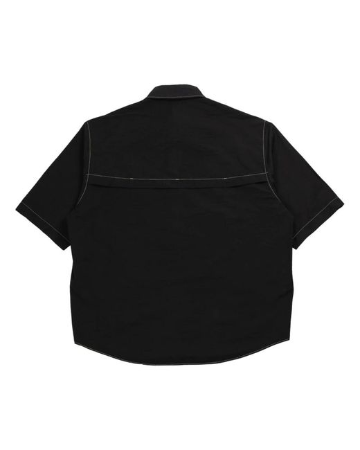 Lemaire Schwarzes hemd mit doppelter tasche in Black für Herren