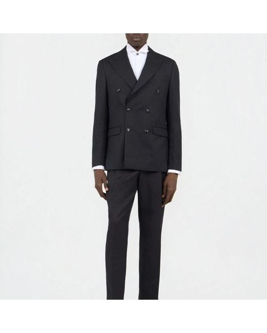 Roberto Cavalli Black Double Breasted Suits for men