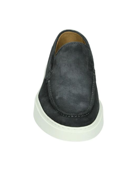 GIORGIO Blaue Wildleder Slip-On Schuhe in Black für Herren