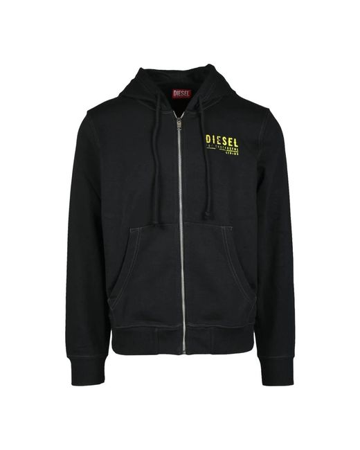 DIESEL Hoodies & Sweatvesten ,Zwart ,Katoen Sweatshirt in het Black voor heren
