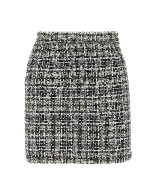 Alessandra Rich Geborduurde Tweed Mini Rok in het Gray