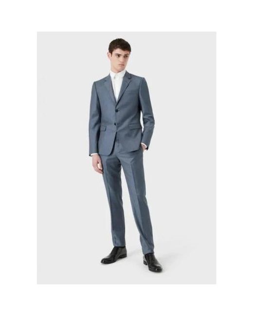 Emporio Armani Blue Single Breasted Suits for men