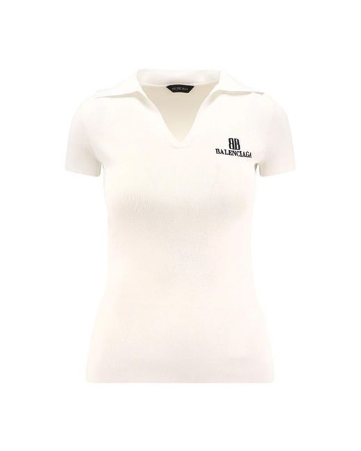 Balenciaga Natural V-Neck Knitwear