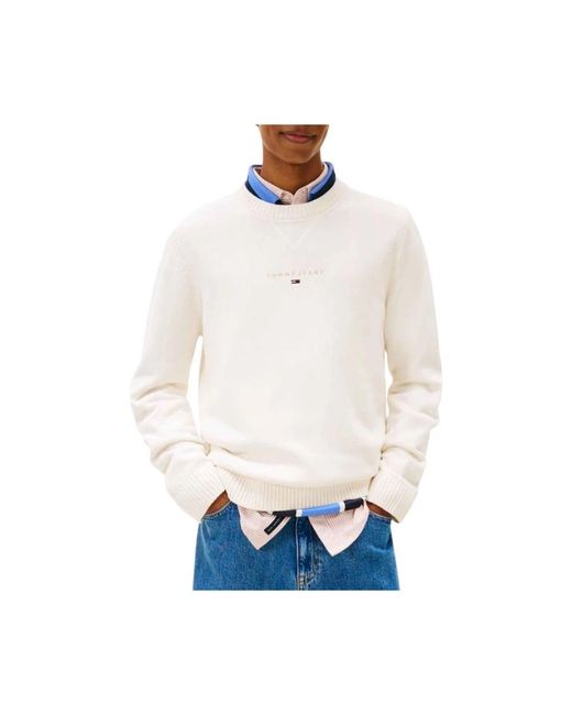 Tommy Hilfiger White Round-Neck Knitwear for men