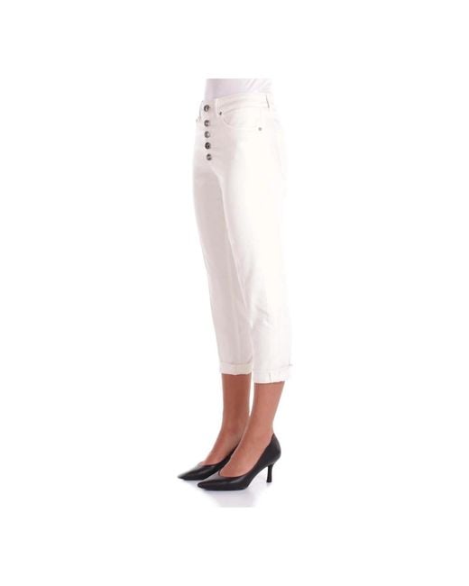 Dondup White Cropped Trousers