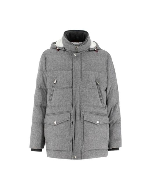 Brunello Cucinelli Gray Winter Jackets for men