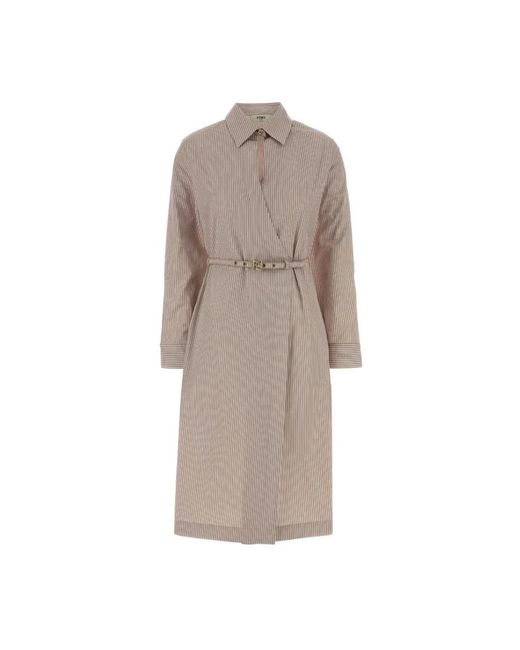 Fendi Brown Shirt Dresses