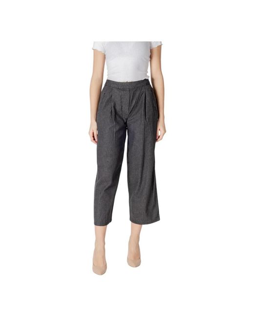 Ichi Cropped Trousers in het Gray