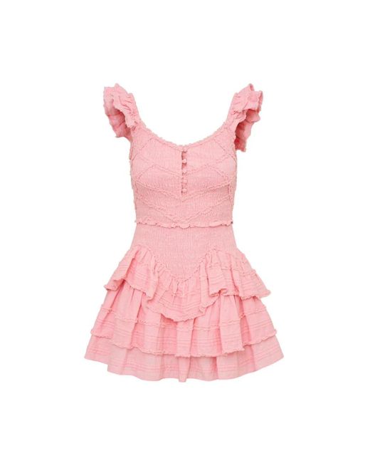 Vestido de algodón a rayas smocked - bubblegum LoveShackFancy de color Pink