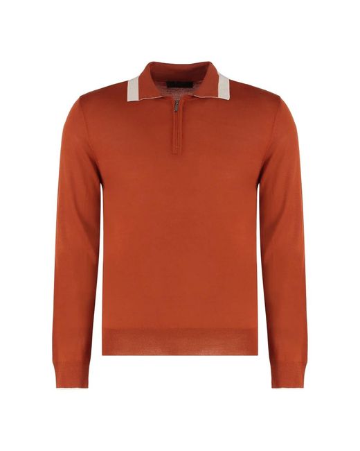 Moorer Orange V-Neck Knitwear for men