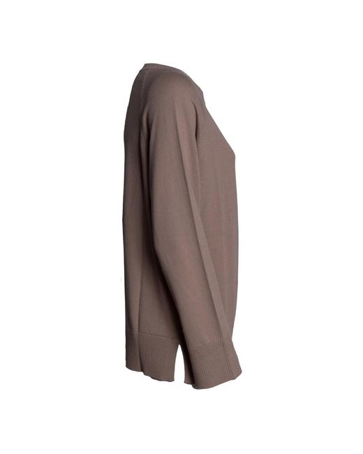 Kangra Brown Round-Neck Knitwear