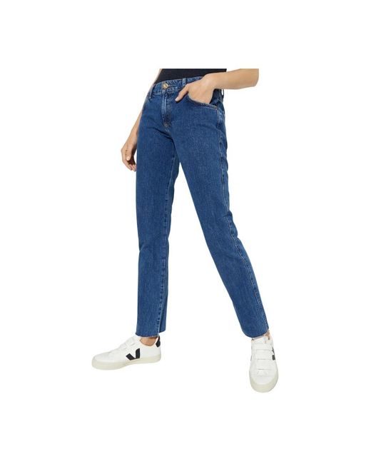 One Teaspoon Jeans ,Blauw ,Katoen Blauwe Trucker Straight Low Waist Jeans in het Blue