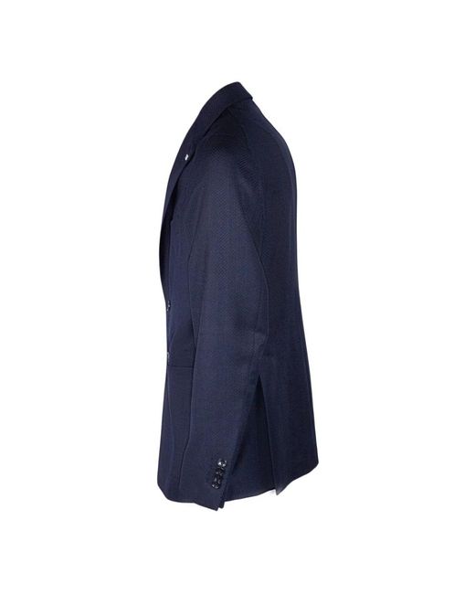 Tagliatore Jassen ,Blauw ,Leer Getailleerd Jasje in het Blue voor heren