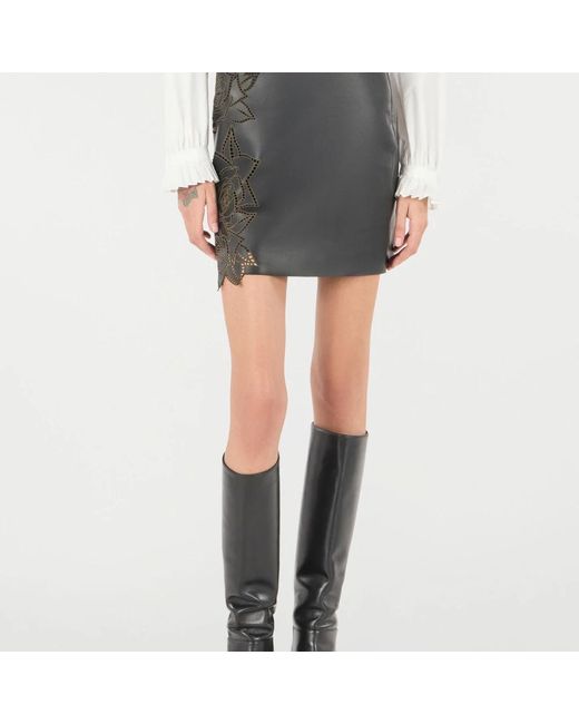 Roberto Cavalli Gray Leather Skirts