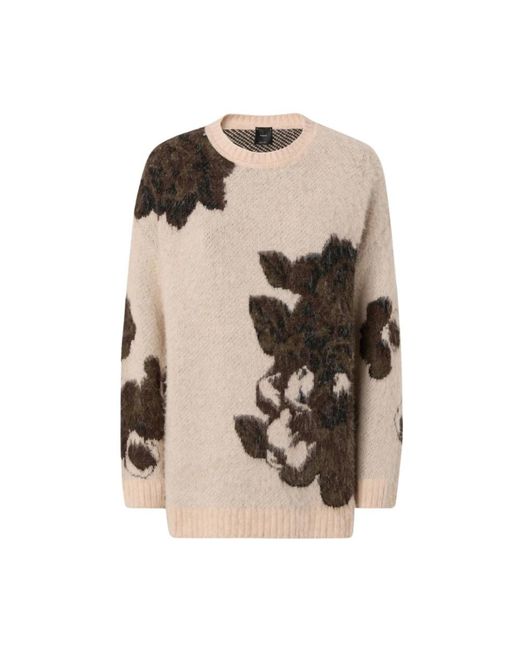 Pinko Natural Round-Neck Knitwear