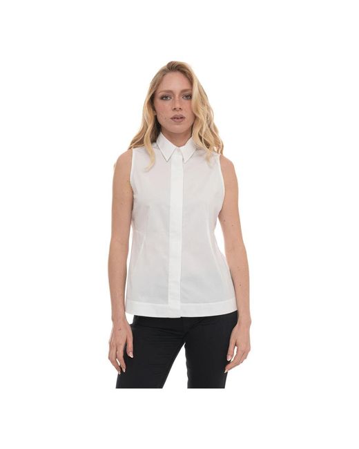 Fay Mouwloze Blouse in het White