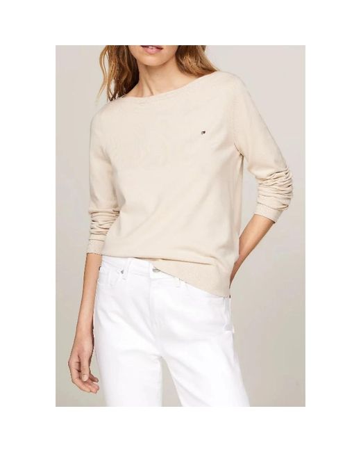 Round-Neck Knitwear Tommy Hilfiger en coloris White