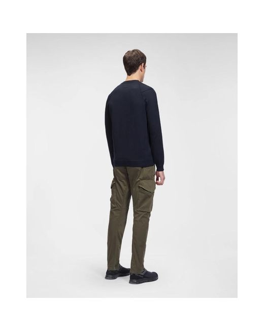C P Company Blue Round-Neck Knitwear for men