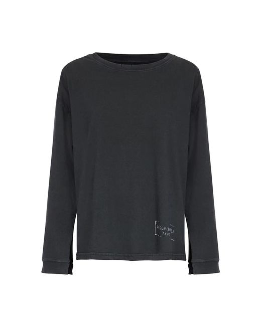 Maison Margiela Grijze Trui Met Geribbelde Details in het Black