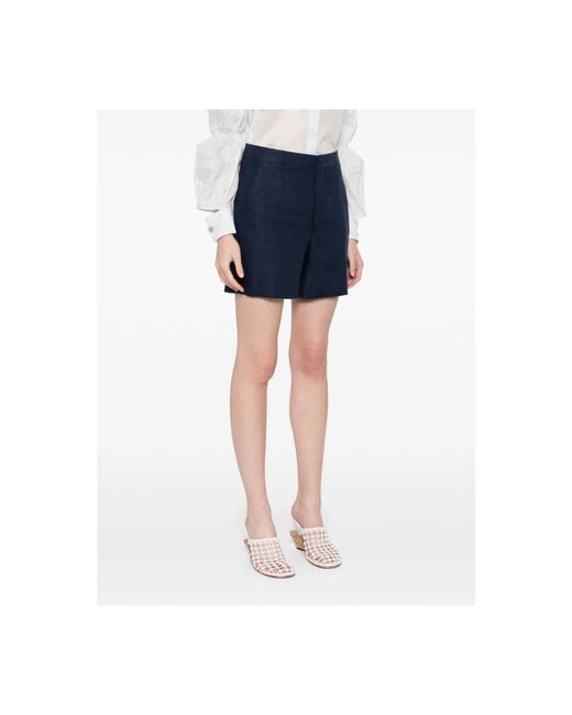 Tagliatore Korte Broeken ,Blauw ,Linnen Shorts Blauw in het Blue