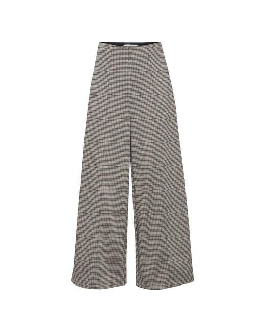 Ichi Gray Wide Trousers
