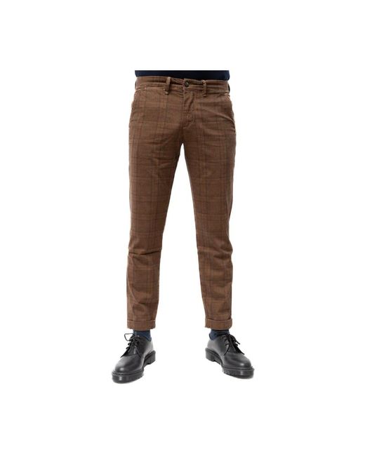 Jeckerson Brown Slim-Fit Trousers for men