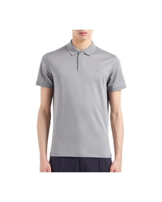 Emporio Armani Monument style polo shirt in Gray für Herren