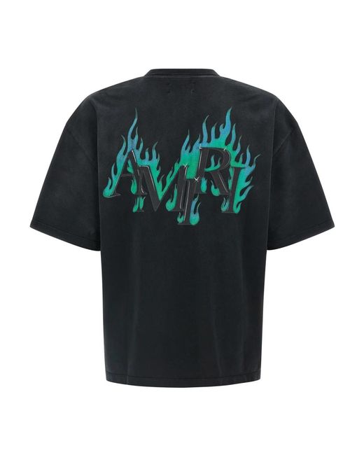 Amiri Flames Oversized Tee in het Black voor heren