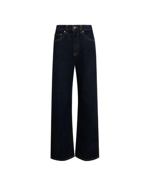 Khaite Hoge Taille Denim Jeans Met Knoopsluiting in het Blue