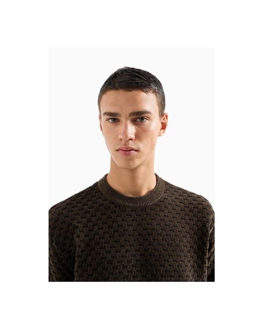 Round-Neck Knitwear ARMANI EXCHANGE pour homme en coloris Brown
