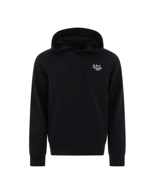 A.P.C. Hoodies & Sweatvesten ,Zwart ,Katoen Zwarte Sweatshirt Met Logo Borduurwerk in het Black voor heren