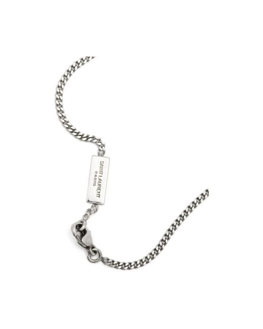 Saint Laurent Metallic Necklaces for men