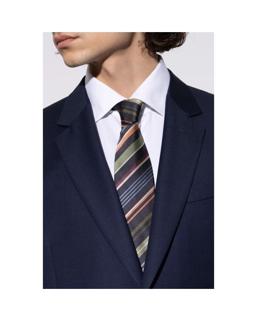 Paul Smith Accessoires ,Veelkleurig ,Zijden Stropdas in het Black voor heren