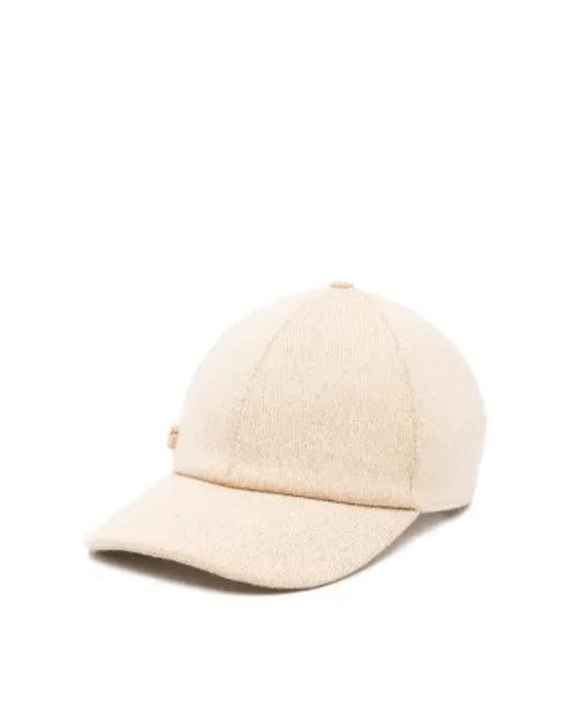 Gucci Natural Wollkappe Mit Doppel-G-Logo