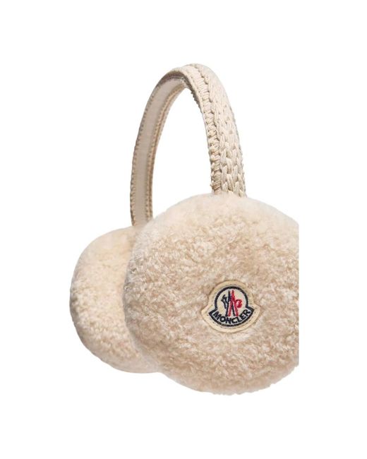Moncler Accessoires ,Wit ,Katoen Teddy Oorwarmers in het White