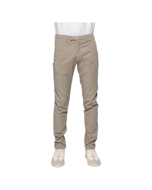 BRIGLIA Gray Slim-Fit Trousers for men