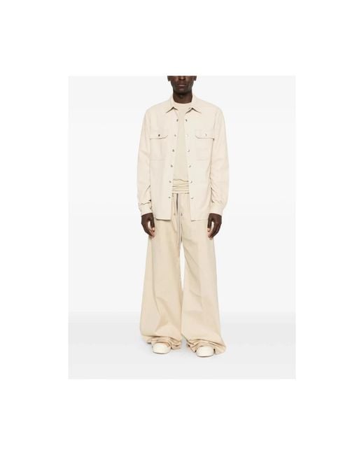 Rick Owens Natural Wide Trousers for men
