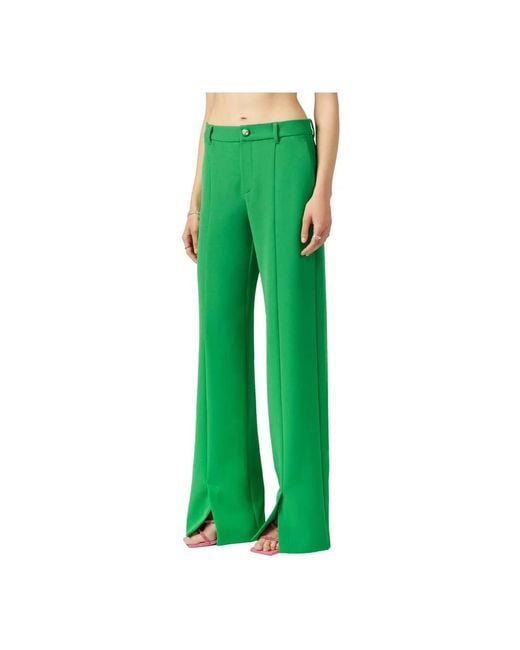 Chiara Ferragni Green Wide Trousers
