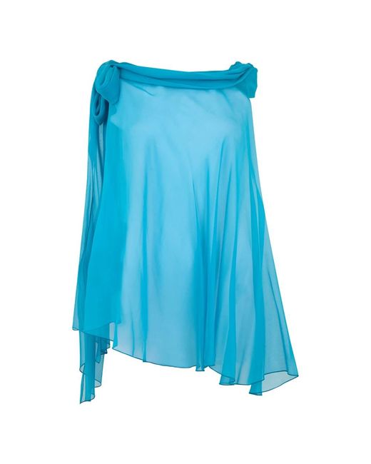 Alberta Ferretti Asymmetrische Rok Met Knoop in het Blue